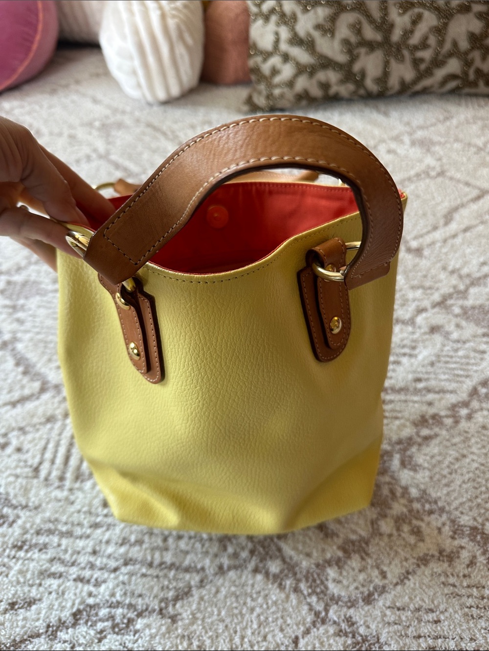 Maurizio Taiuti Italian Leather Tote Bag | Butter Yellow Made in Italy